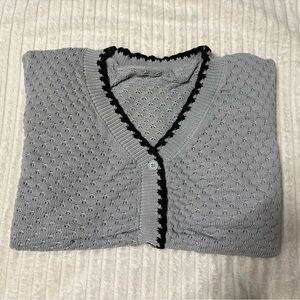 Elegant Gray Button-Up Cardigan